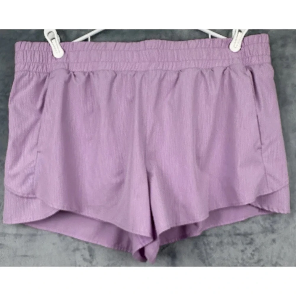 AVIA Running Shorts Women's 3XL (22) Plus Purple Clover‎ Pockets Bike Liner Walk